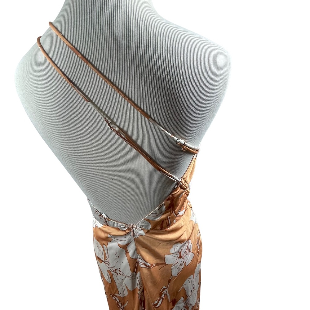 Hello Molly Peach Floral One Shoulder Treat Yourself Dress - Picture 7 of 11